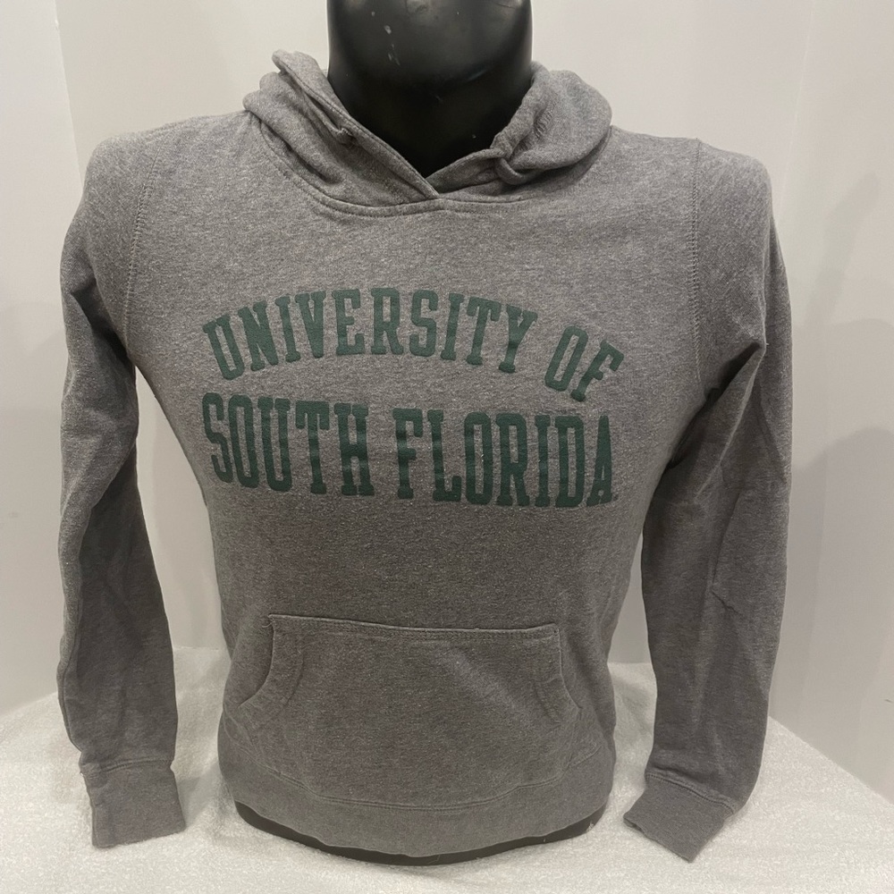 Adult Sz S University of South Florida USF grey hoodie with pockets.